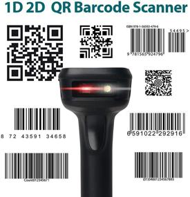 img 2 attached to 📱 Sumicor 2D Bluetooth Barcode Scanner - Handfree 3-in-1 Scanners with Rechargeable 1D and 2D Bar Code/QR Code Reader. Connects to Smart Phone, Tablet, and PC via USB Image.