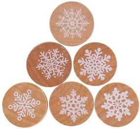 img 1 attached to Set of 6 DECORA Snowflake Floral Wooden Rubber Stamps | Ideal for Card Making, Scrapbooking, and Crafts