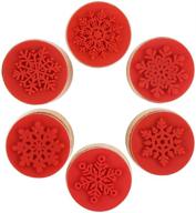 set of 6 decora snowflake floral wooden rubber stamps | ideal for card making, scrapbooking, and crafts logo