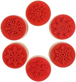 img 4 attached to Set of 6 DECORA Snowflake Floral Wooden Rubber Stamps | Ideal for Card Making, Scrapbooking, and Crafts