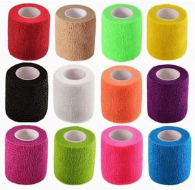 img 4 attached to 🐾 Smanzu 12 Pack 2" x 5 Yards Self Adherent Wrap Bulk Breathable Self Adhesive Vet Tape for Pets - Stretchy Sports Cohesive Bandage Wrap for Athletic, Wrist, and Ankle (12 Colors)