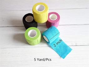 img 3 attached to 🐾 Smanzu 12 Pack 2" x 5 Yards Self Adherent Wrap Bulk Breathable Self Adhesive Vet Tape for Pets - Stretchy Sports Cohesive Bandage Wrap for Athletic, Wrist, and Ankle (12 Colors)