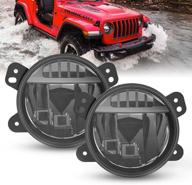 🚘 high-performance fieryred led fog lights for jeep wrangler jl 2018-2020 | oe style, cree led bulbs included logo