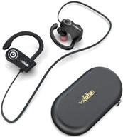 🎧 vsidea u88 bluetooth wireless in-ear extra bass headset: ipx6 waterproof earphones, noise cancelling mic, stereo sound - for home workout, running, sports (black) logo