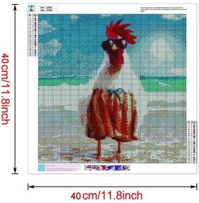 img 3 attached to Square Drill Diamond Embroidery Kit - Full Coverage 5D Diamond Painting (Cool Chicken, 16x16)