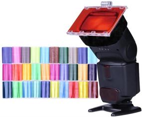 img 4 attached to 📸 Fomito Color Gel Filter Kit - 30 Pieces with Gels-Band, Reflector, Compatible with Canon, Nikon, Olympus, Pentax, Yongnuo, Neewer, Godox Speedlite