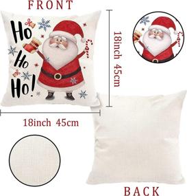 img 3 attached to Set of 4 Christmas Pillow Covers 18x18 - Santa Truck, Tree, Snowman Decorative Pillows for Winter Holiday Home Decor - Farmhouse Rustic Style for Sofa, Couch, Bedroom - Indoor/Outdoor Use