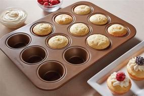 img 2 attached to 🧁 Просто Calphalon Антипригарная форма для кексов/маффинов на 12 ячеек: Повышайте качество выпечки с помощью премиальной выпечной посуды