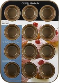 img 1 attached to 🧁 Просто Calphalon Антипригарная форма для кексов/маффинов на 12 ячеек: Повышайте качество выпечки с помощью премиальной выпечной посуды