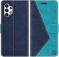 📱 caislean galaxy a32 5g rfid blocking wallet case with shockproof interior - premium pu leather folio kickstand magnetic flip folding cover for samsung galaxy a32 5g (blue) logo