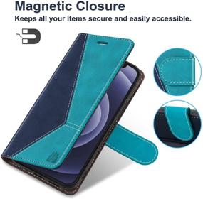 img 2 attached to 📱 Caislean Galaxy A32 5G RFID Blocking Wallet Case with Shockproof Interior - Premium PU Leather Folio Kickstand Magnetic Flip Folding Cover for Samsung Galaxy A32 5G (Blue)