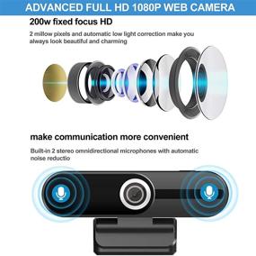img 2 attached to 1080P Full HD Webcam with Microphone, Built-in Privacy Cover and Tripod Stand for Video Calling, Streaming, Gaming, Zoom, YouTube, Skype, Hangouts, Facetime - Compatible with Windows, Mac OS, Laptop, PC, Desktop Computer