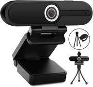 1080p full hd webcam with microphone, built-in privacy cover and tripod stand for video calling, streaming, gaming, zoom, youtube, skype, hangouts, facetime - compatible with windows, mac os, laptop, pc, desktop computer logo