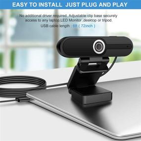 img 1 attached to 1080P Full HD Webcam with Microphone, Built-in Privacy Cover and Tripod Stand for Video Calling, Streaming, Gaming, Zoom, YouTube, Skype, Hangouts, Facetime - Compatible with Windows, Mac OS, Laptop, PC, Desktop Computer
