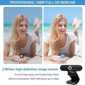 img 3 attached to 1080P Full HD Webcam with Microphone, Built-in Privacy Cover and Tripod Stand for Video Calling, Streaming, Gaming, Zoom, YouTube, Skype, Hangouts, Facetime - Compatible with Windows, Mac OS, Laptop, PC, Desktop Computer