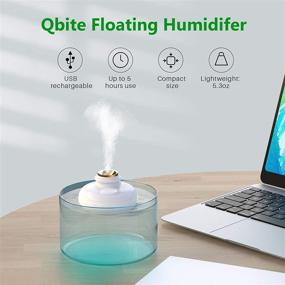 img 3 attached to Mini Cool Mist Humidifier - Portable Rechargeable Ultrasonic Air House Humidifiers - Adjustable Quiet Personal Travel Air Moisturizer for Home, Baby Room, Bedroom, and Desk (White)