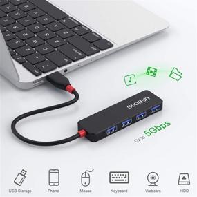 img 3 attached to Enhance Your Connectivity: UFBOSS Ultra Slim 4-Port USB Hub 3.0 for iMac Pro, MacBook Air/Mini, PS4 and More