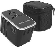 международный адаптер iblockcube international plug - мощностью 35 вт с двумя адаптерами dual type c qc 3.0 pd/usb-c, 3 порта usb - путешественник во всем мире [us uk eu au], универсальная розетка переменного тока, двойной предохранитель, безопасный (серебристый) логотип