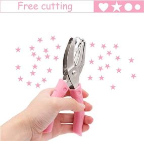 img 3 attached to 🔨 Taxutor Star Metal Handheld Punch Set: 2pcs 1/4 Inch Single Hole Punchers with Scissor for Paper Tags - Soft-Handled Gift