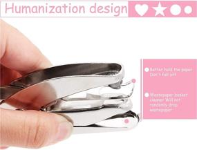 img 1 attached to 🔨 Taxutor Star Metal Handheld Punch Set: 2pcs 1/4 Inch Single Hole Punchers with Scissor for Paper Tags - Soft-Handled Gift