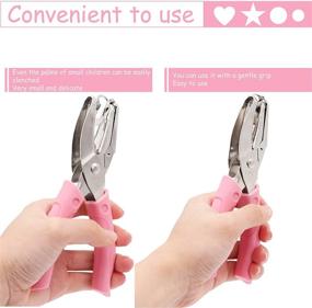 img 2 attached to 🔨 Taxutor Star Metal Handheld Punch Set: 2pcs 1/4 Inch Single Hole Punchers with Scissor for Paper Tags - Soft-Handled Gift