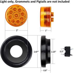 img 3 attached to 🚛 Partsam 20-Pack 2" Inch Round Trailer LED Side Marker and Clearance Lights Amber 9 Diodes with Reflectors for Semi Trailer Trucks, 2 Round LED Marker Lights, 2" Round LED Lights for Trucks