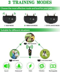 img 3 attached to 🐶 Meijienn Rechargeable Dog Training Collar with Remote Control - Vibration, Electric Shock, and Bark Control for Effective Behavior Training