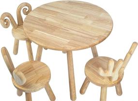 img 1 attached to 🪑 Solid Hardwood Toddler Table with Natural Finish and Handmade Design - Perfect for Playroom, Nursery, Preschool, Bedroom, and Kindergarten - Ideal for Eating, Reading, and Playing - Suitable for Boys and Girls Age 2+ (1 Round Table)