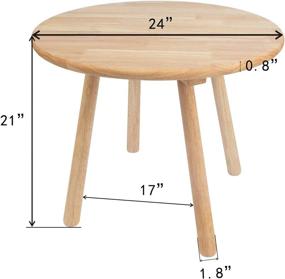 img 3 attached to 🪑 Solid Hardwood Toddler Table with Natural Finish and Handmade Design - Perfect for Playroom, Nursery, Preschool, Bedroom, and Kindergarten - Ideal for Eating, Reading, and Playing - Suitable for Boys and Girls Age 2+ (1 Round Table)