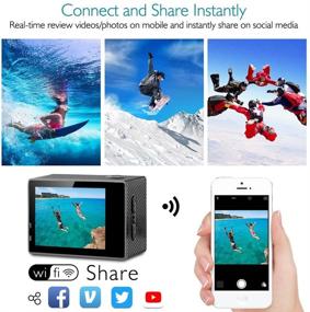 img 1 attached to 📷 Dragon Touch Vision 3 4K Action Camera: Underwater Waterproof, 16MP, WiFi, Remote, Batteries, and Mounting Kit