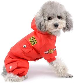 img 4 attached to 🐾 SELMAI Small Dog Apparel Airman Fleece Winter Coat Snowsuit Hooded Jumpsuit - Waterproof (Please Measure Your Furbaby & Select One Size Up)