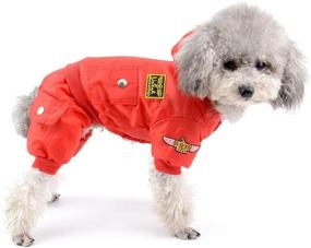 img 3 attached to 🐾 SELMAI Small Dog Apparel Airman Fleece Winter Coat Snowsuit Hooded Jumpsuit - Waterproof (Please Measure Your Furbaby & Select One Size Up)
