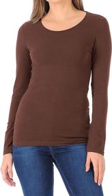 img 2 attached to 👚 ClothingAve. Women's Comfy Long Sleeve Round Neck Undershirt Fitted Top: Layering & Work Essential, All-Season Comfort! Value-Pack Available.