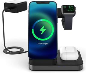 img 4 attached to Boaraino 3 in 1 Wireless Charging Station: Fast Charging for Apple Watch, Airpods, and iPhone/Samsung Galaxy