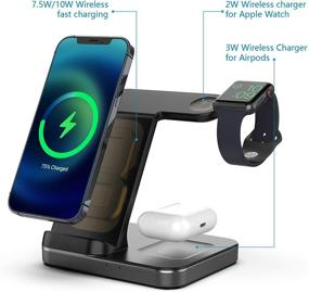 img 3 attached to Boaraino 3 in 1 Wireless Charging Station: Fast Charging for Apple Watch, Airpods, and iPhone/Samsung Galaxy