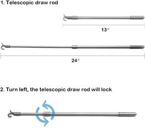 img 2 attached to 🪝 Штанга Keego для тензионного карниза: без труда реализуйте тягу шнурком для сотовых жалюзи 13" - 24