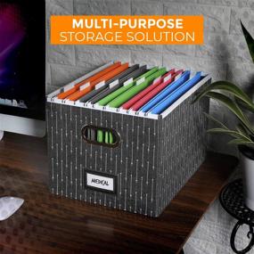 img 3 attached to 📂 Trizo File Storage Organizer Box - Decorative Portable Filing System for Documents in Home & Office (Set of 2)