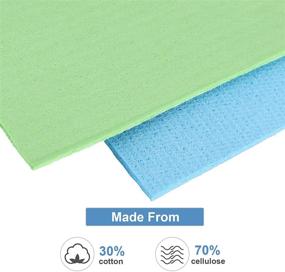 img 1 attached to Swedish Dishcloth Cellulose Sponge Cloths - Eco-Friendly Reusable Cleaning Towel 🧽 for Kitchen Table, Dishwashing Rags and Wipes - 5 Pack Assorted Colors