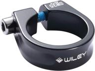 aluminum alloy bicycle seat post clamp, available in 31.8mm and 34.9mm, black/red/blue options logo