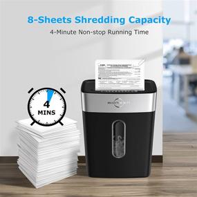 img 3 attached to BONSEN Paper Shredder S3101: High Security Cross Cut, 8-Sheets, Staples & Credit Card, 4 Gallon Wastebasket - Ideal for Home Office Use