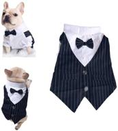 🐶 meioro pet clothes: dog wedding tuxedo shirt with bow tie for french bulldog and pug логотип