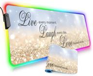 улучшите свой игровой опыт с большим rgb игровым ковриком для мыши - издание "живите, любите, смейтесь": расширенный светящийся led-коврик для мыши с 10 режимами подсветки, антискользящим резиновым основанием - 31,5 x 11,8 дюймов. логотип
