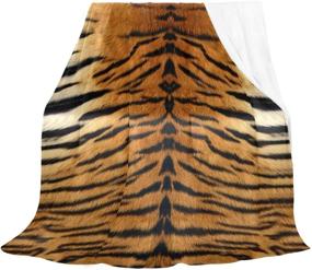 img 4 attached to 🐯 Naanle Animal Print Tiger Blanket: Cozy Velvet Flannel Bed Throw for Soft Living Room Couch and Bedroom decor - Lightweight, Breathable, and Warm - 60"x90