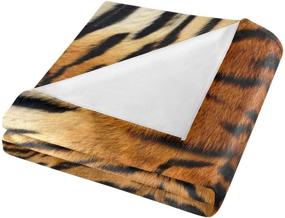 img 3 attached to 🐯 Naanle Animal Print Tiger Blanket: Cozy Velvet Flannel Bed Throw for Soft Living Room Couch and Bedroom decor - Lightweight, Breathable, and Warm - 60"x90