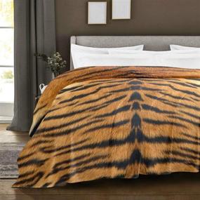 img 1 attached to 🐯 Naanle Animal Print Tiger Blanket: Cozy Velvet Flannel Bed Throw for Soft Living Room Couch and Bedroom decor - Lightweight, Breathable, and Warm - 60"x90