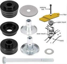 img 1 attached to Enhance Your Ford 2008-2016 F250 F350 Super Duty: KF04060BK Body Mount Bushing Kit with Steel Sleeves and Polyurethane Body Cab Mounts (Black)