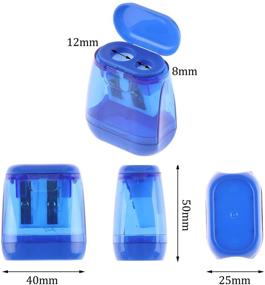 img 1 attached to ✏️ WayJaneDTP 24Pcs Manual Pencil Sharpener: Efficient 2 Hole Hand Sharpener with Lid for School, Office, and Home Use