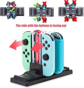 img 2 attached to 🎮 Black 6-in-1 Charging Station for Nintendo Switch Joy-Con Controllers and Pro Controllers: Controller Charger Dock
