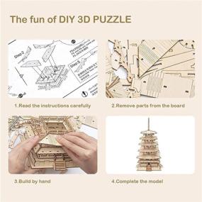 img 1 attached to 🏛️ Temple Building Wooden Puzzles by Rolife