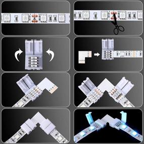 img 2 attached to ✨ Enhance Your LED Strip Light Setup with 40-Piece Solderless LED Strip Lights Connectors: T-Shape, L-Shape, and X-Shape Options for 5050 RGB Strip Light Extension